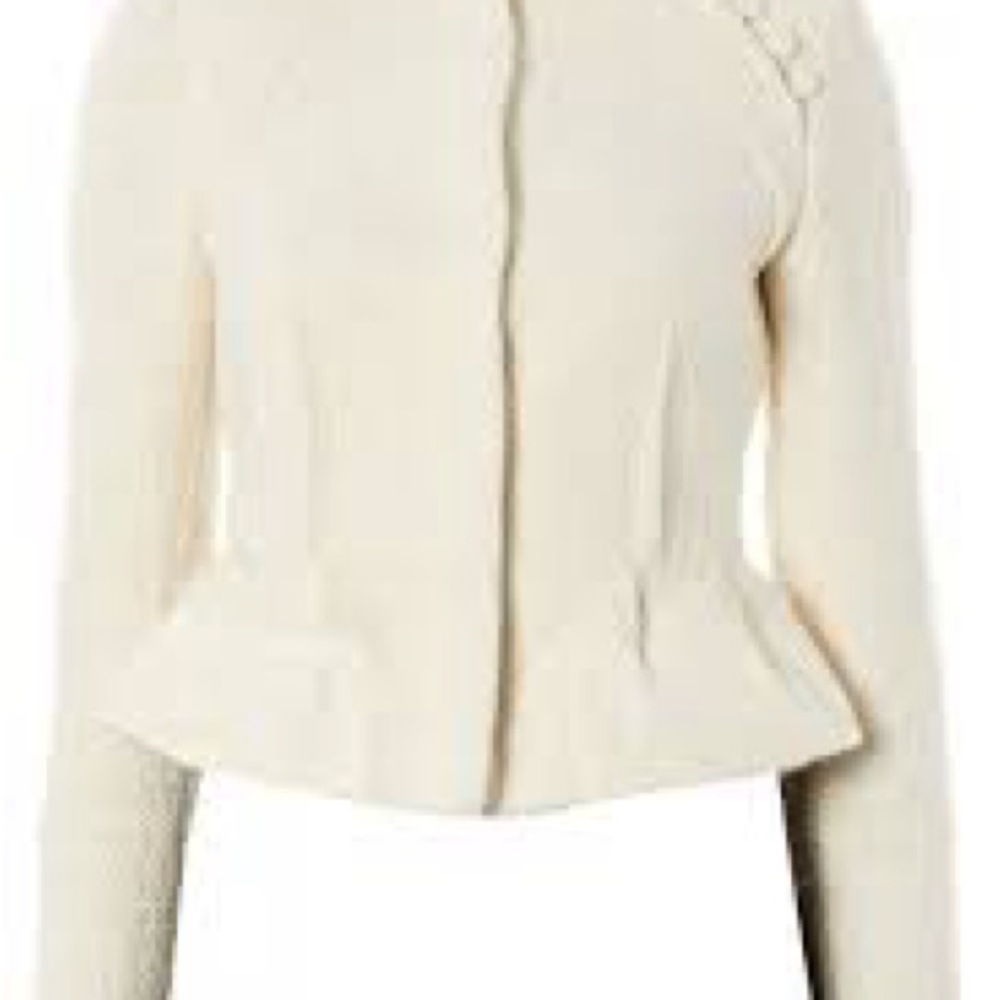 BCBGMaxAzria Cream Peplum Jacket
